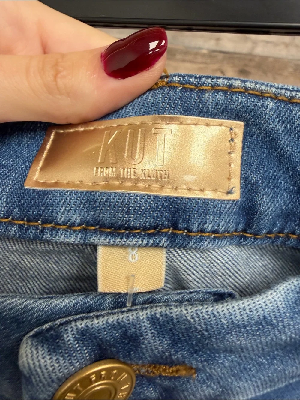 Blue Two-Tone Panel Wide-Leg Jeans